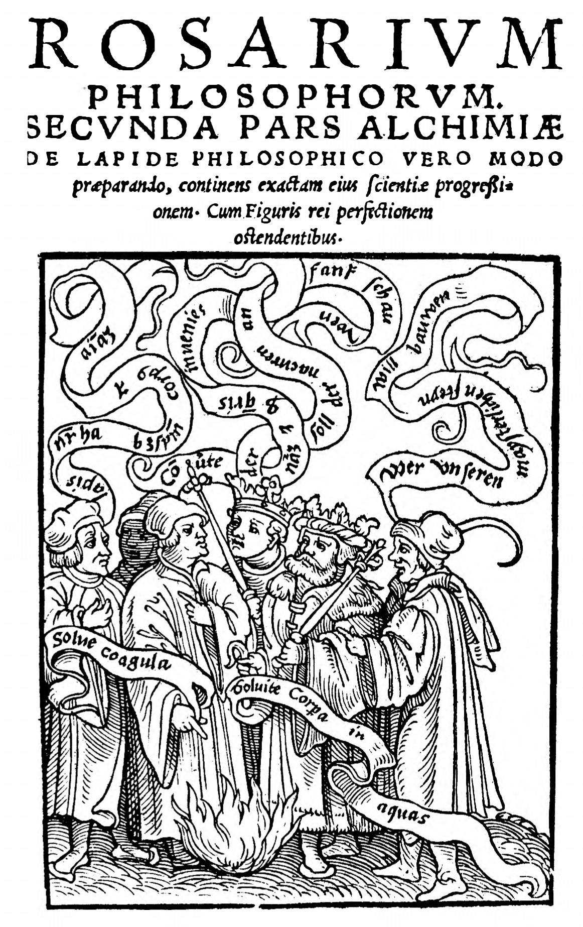 Cover page of 1550 print of Rosarium Philosophorum